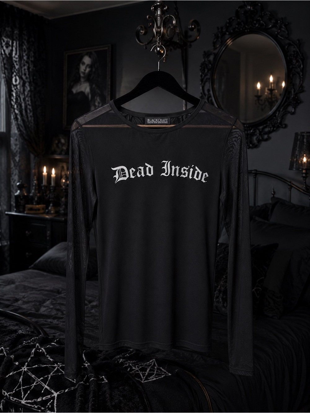 Blackcraft Cult "Dead Inside" Mesh Long Sleeve Top - Size Medium